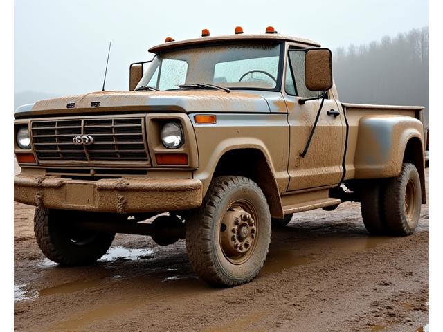 Dirty pickup truck before cleaning